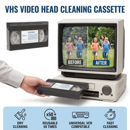 Vhs video head cleaner - vhs, for